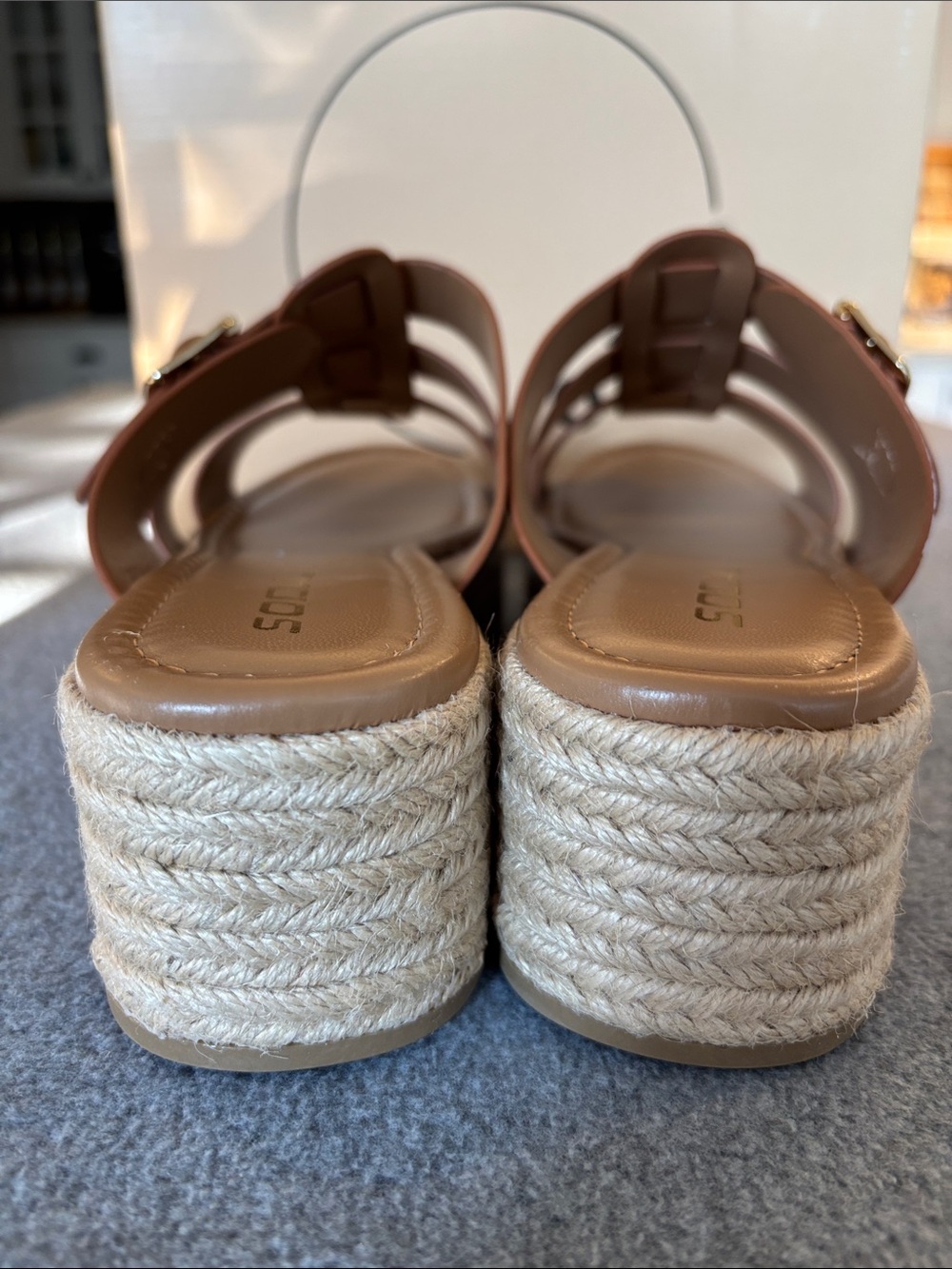 Women’s Platform Espadrille Slide Sandals  Chestnut 8 1/2 - Picture 2 of 8